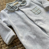 Tutina in ciniglia grigio dettaglio vichy IH53B BabyGi