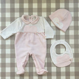 Bavaglino bianco e rosa con cuore DBI25B09