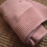 Pink blanket made of pure hazelnut wool Mi Lucero x LA NUVOLA LAB I24076