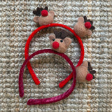 Cerchietto LAB rivestito in velluto con renne