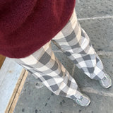 Pantalone donna LAB a maxi tartan grigio