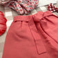 Pantalone rosa bubble in lino con fiocco 53275