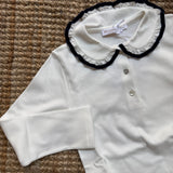 Polo colletto bordato in velluto blu La Mascot 541204002