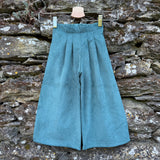 Pantalone palazzo LAB Ginny in velluto a microcostine verde bottiglia con pences