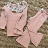 Completo Magil rosa con colletto a fiorellini IN31081 IN35055