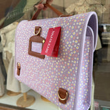 Borsa cartella grande con tracolla lilla con fiorellini Naj-Oleari