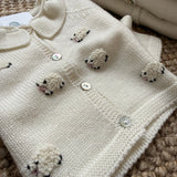 Cardigan colletto frill latte Mi Lucero x LA NUVOLA LAB I25273