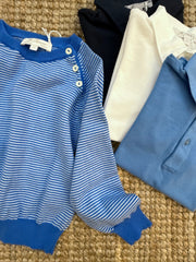 Maglioncino girocollo righine azzurro Mariella Ferrari MAG7