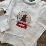 T-shirt LAB latte ricamo e patch natalizia