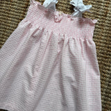 Abito vichy goffrato rosa e bianco Hello Sea HS861G Baby Gi