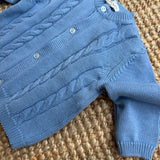 Cardigan trecce azzurro I Ferrarini I2505