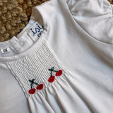 T-shirt in jersey dettaglio punto smock ricamo ciliegie Malvi & Co S26I116CAJJ