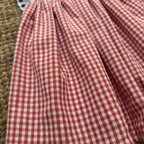 Abito vichy rosso e bianco colletto ricamato Aura Deolinda DBV26417
