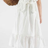 Abito ricamo smock plumetis bianco Mélanie Kidiwi 36261