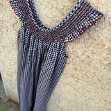 Abito LAB donna vichy punto smock con ricamo