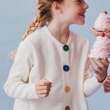 Cardigan latte con bottoni multicolor Compania Fantastica 10212