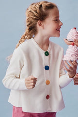Cardigan latte con bottoni multicolor Compania Fantastica 10212