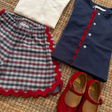 Shorts quadretto grigio blu e bordeaux con maxi serpentina La Mascot 561802312