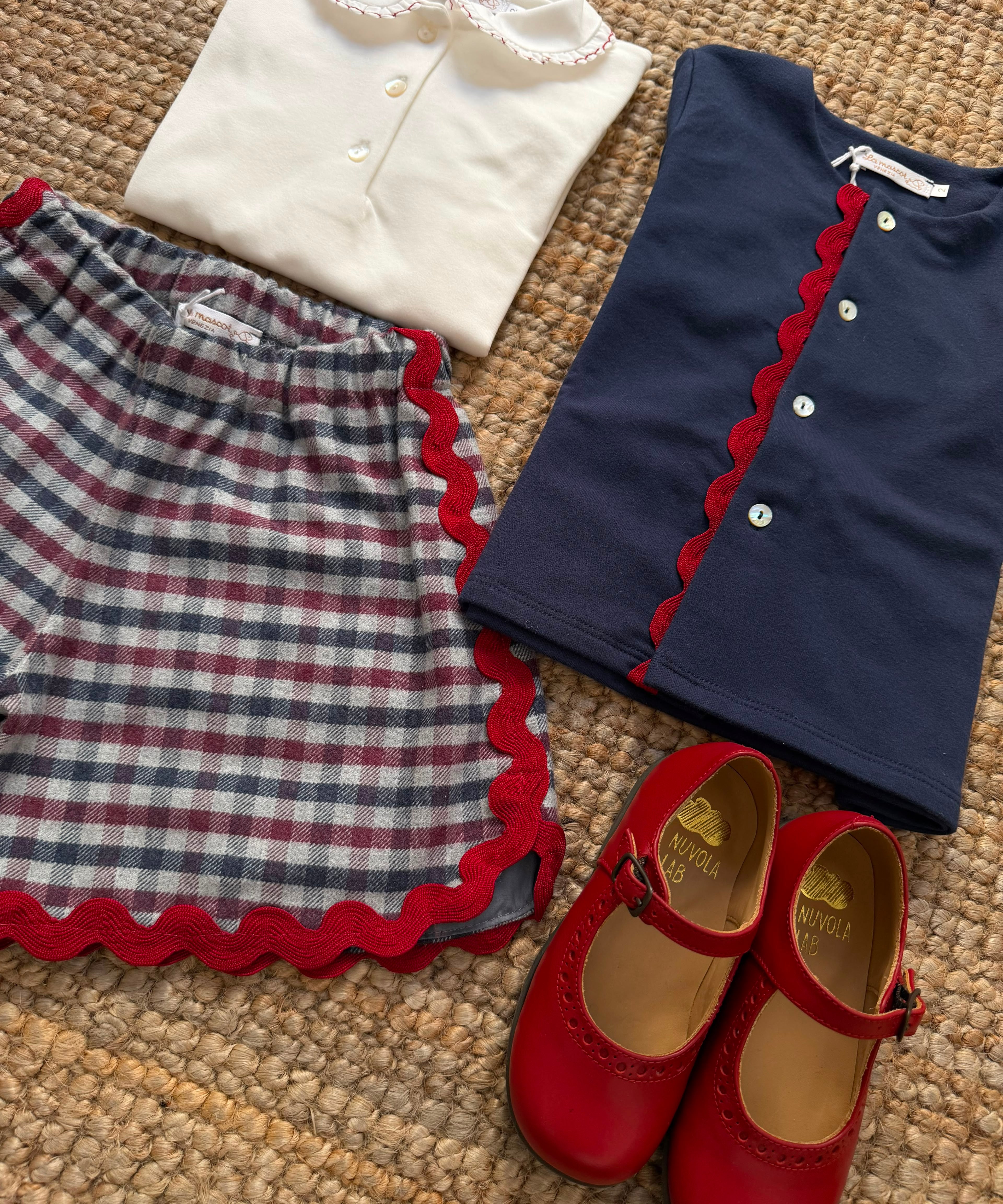 Shorts quadretto grigio blu e bordeaux con maxi serpentina La Mascot 561802312