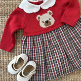 Abito orso con gonna tartan DK228 DrKid