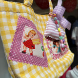 Borsa LAB vichy giallo e bianco patchwork