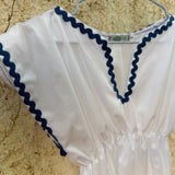 Kaftano LAB bianco con serpentina blu