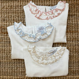 T-shirt in jersey con colletto rouches profilo IN26043