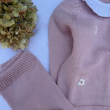 Completo rosa con colletto frill e ricamo fiorellini Mi Lucero x LA NUVOLA LAB 25070 25270