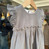Abito con frill in velluto a coste grigio CAS860G BabyGi
