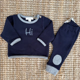 Completo spezzato newborn blu e grigio Tiny Soul TS711 TS712