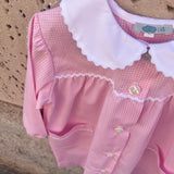 Grembiule LAB vichy rosa e bianco rifinito con serpentina