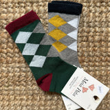 Contrast Checkered Sock 1193M