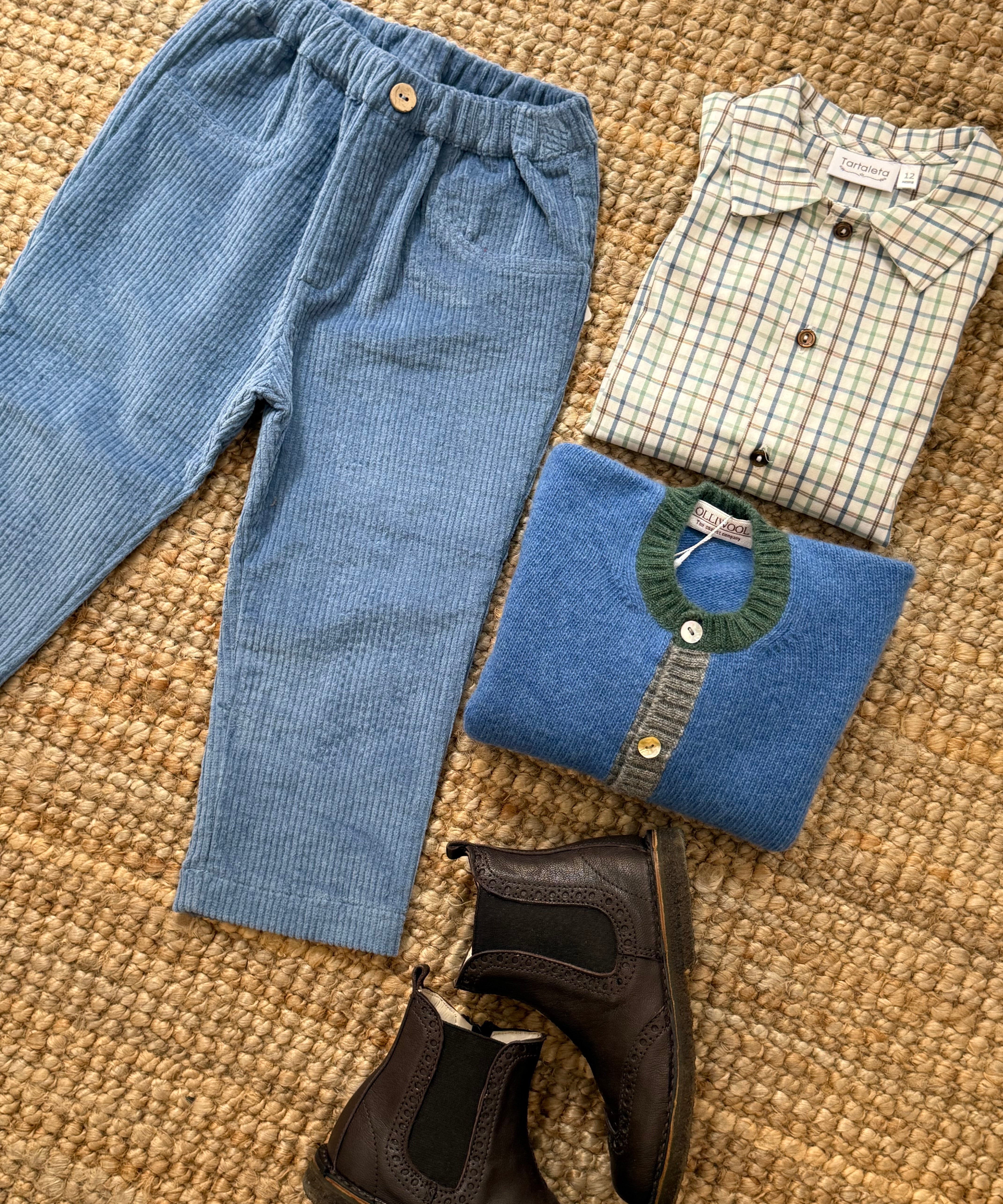 Pantalone in velluto a coste avio B9969 Tartaleta