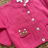 Cardigan fucsia con ricamo fatto a mano Mariella Ferrari MAF6