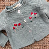 Cardigan links misto cashmere salvia ricamato a mano Malvi FCCI118GFLL