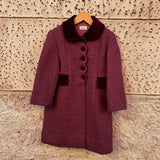 Cappotto in lana bordeaux I251004
