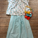 Pantalone Ginny LAB riga bianco e tiffany