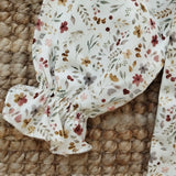 Camicetta LAB Clizia fiori con colletto petalo a manica lunga