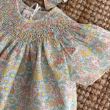 Camicetta fantasia fiorellini ricamo smock Bergenie Kidiwi 36142