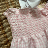 Abito vichy goffrato rosa e bianco Hello Sea HS861G Baby Gi