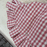 Zainetto LAB vichy rosa e bianco frill