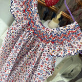 Abito LAB fiorellini con ricamo punto smock