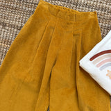 Pantalone palazzo LAB Ginny in velluto coste larghe senape