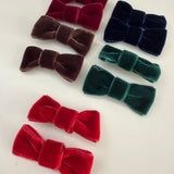 LAB headband covered in velvet with semi-rigid bow in matching tones