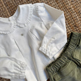 Milk Blouse Round Collar 03405