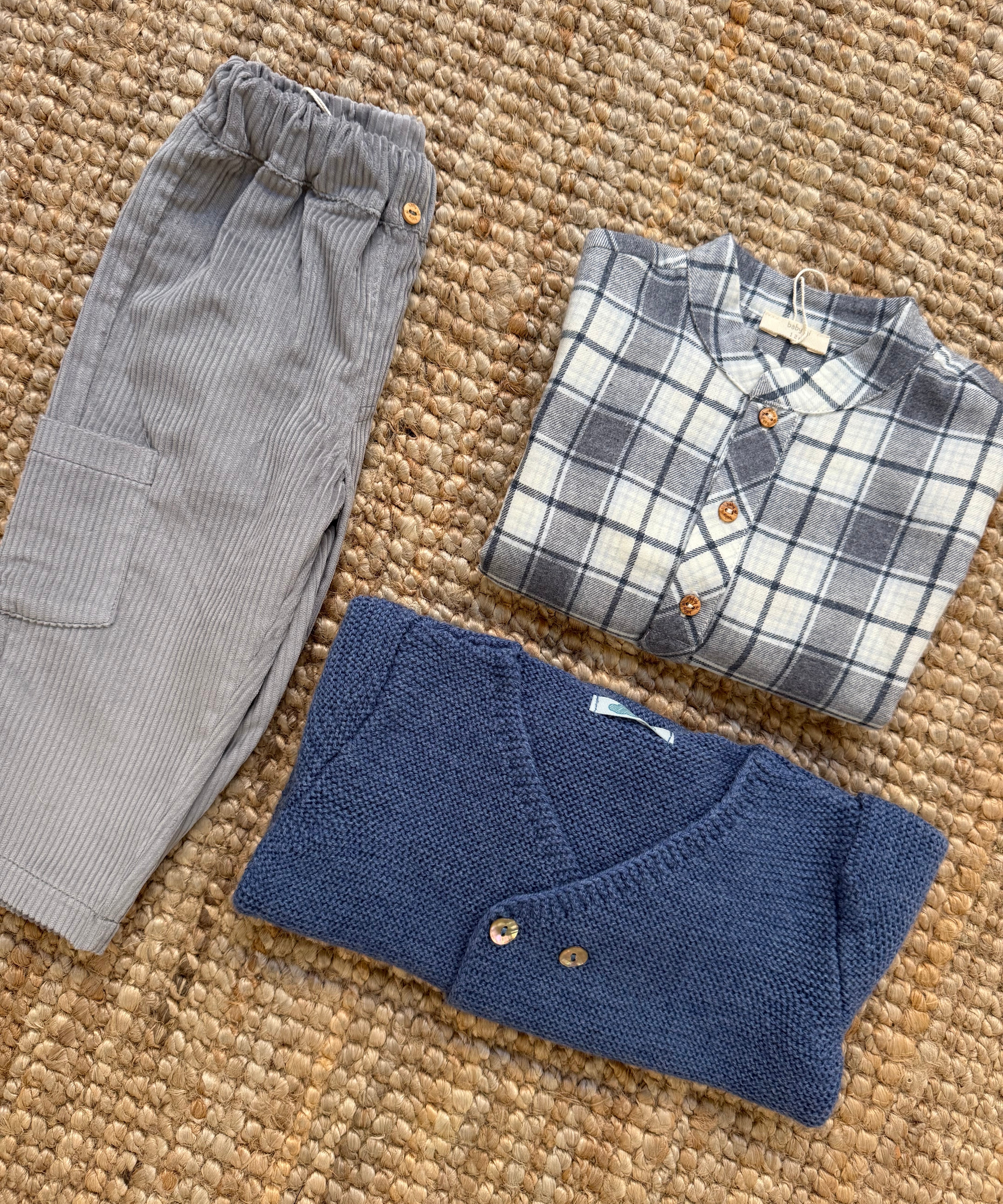 Camicia tartan grigio azzurro FF87B BabyGi