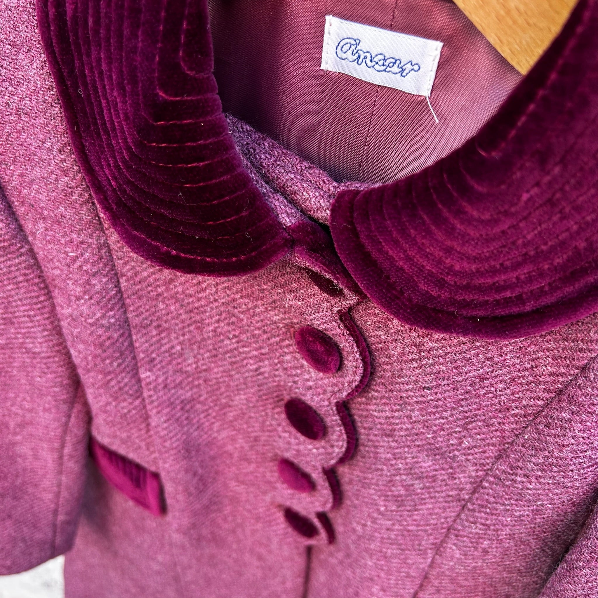 Cappotto in lana bordeaux I251004
