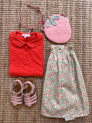 Gonna fantasia fiorellino pesca Mariella Ferrari GAB2