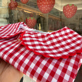 Camicetta LAB vichy rosso e bianco serpentina