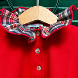 Polo LAB collo tartan frill rossa